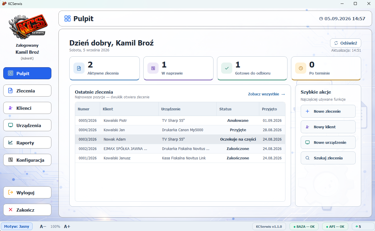 Pulpit programu — jasny motyw