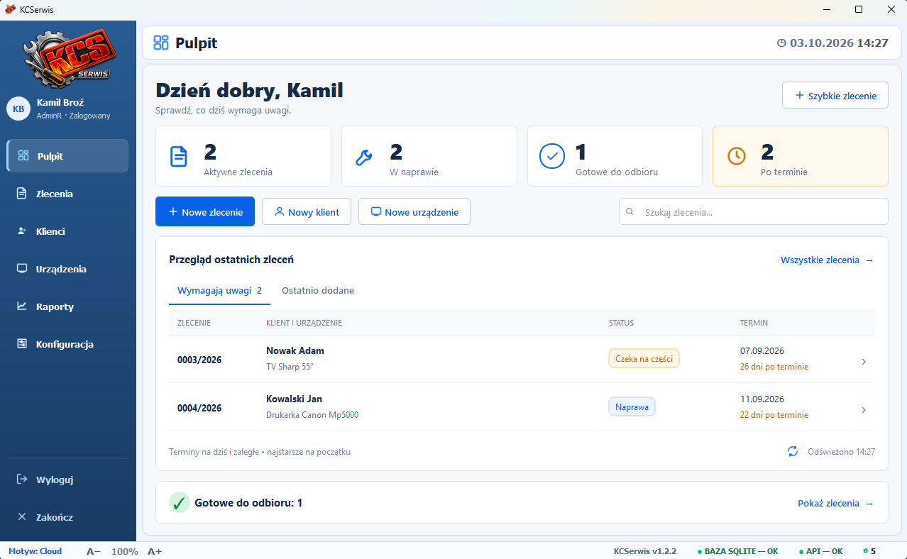 Pulpit programu — motyw Cloud